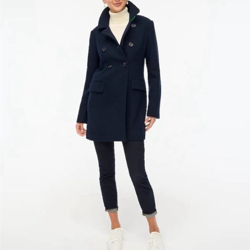 J. Crew Factory women's double breast navy blue wool coat size 10